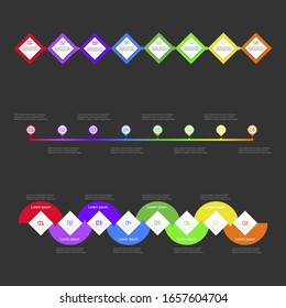 Infographic template with 8 steps, workflow, process chart