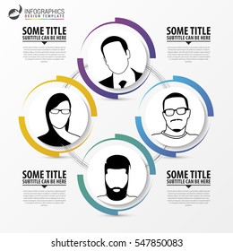 Infographic template. Abstract 4 Circle. Vector illustration