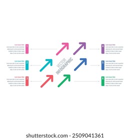 Infographic template for annual report, magazine. Infographic template for industry, education, business, science. six options briefing template. colorful arrows information template