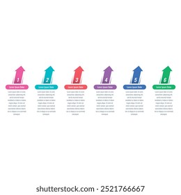 Infographic template for annual report, magazine. Infographic template for business, education, science world. six color arrow informational template