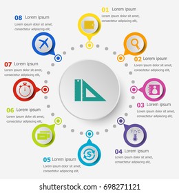 Infographic template with application icons set 2, stock vector