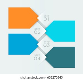 Infographic Template With Arrow Point Steps 1 to 4 A