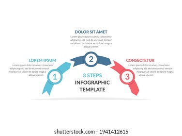 Infographic template with arrows with 3 steps, workflow, process chart, vector eps10 illustration