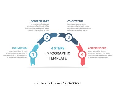 Infographic template with arrows with 4 steps, workflow, process chart, vector eps10 illustration