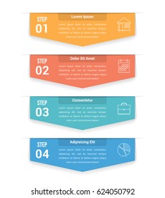 Infographic Template With Arrows With Four Steps Or Options, Workflow, Process Diagram, Vector Eps10 Illustration