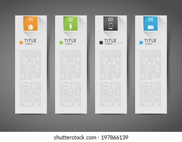 infographic template banners with option steps and shadows