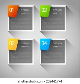 infographic template banners with option steps and shadows