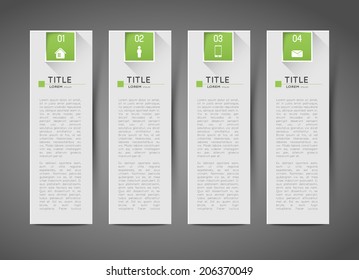 infographic template banners with option steps and shadows