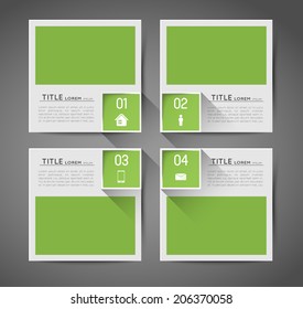 infographic template banners with option steps and shadows