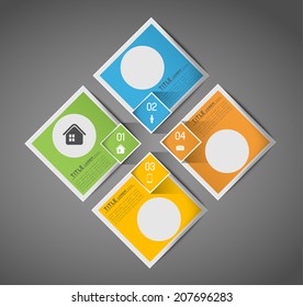 infographic template banners with option steps and shadows