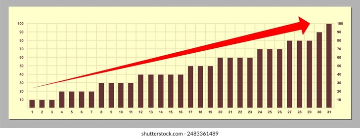 Infographic template, bar chart, daily chart statistics in a month