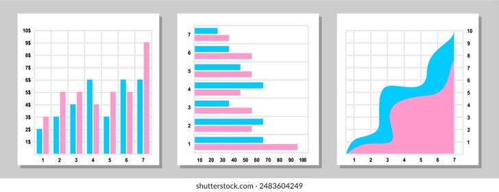 Infographic template, bar chart, daily chart statistics in a week