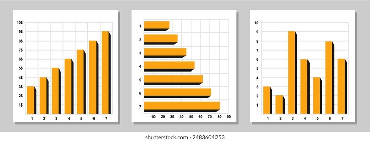 Plantilla de infografía, gráfico de barras, estadísticas diarias en una semana
