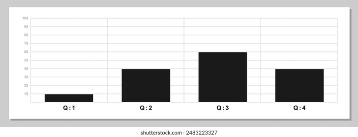 Infographic template, bar chart, quarterly chart statistics in a year