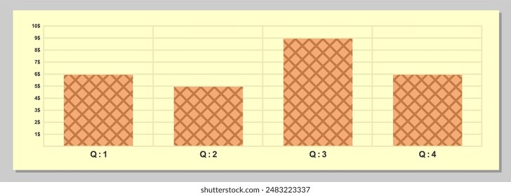Infographic template, bar chart, quarterly chart statistics in a year