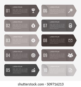 infographic template black 10 options
