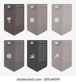 infographic template black 6 options