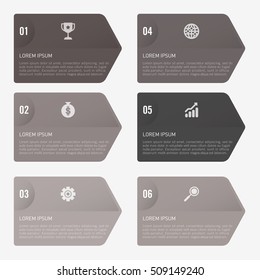 infographic template black 6 options