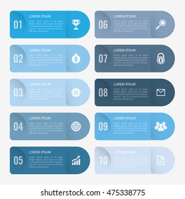 infographic template blue 10 options