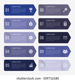 infographic template blue 10 options