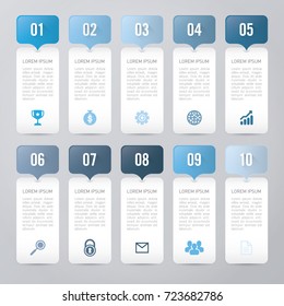 infographic template blue 10 options