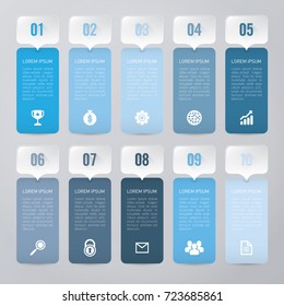 infographic template blue 10 options
