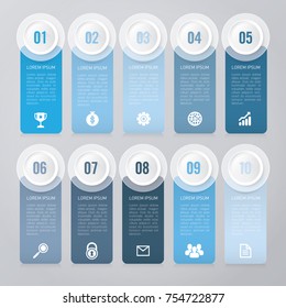 infographic template blue 10 options