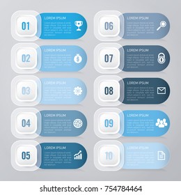 infographic template blue 10 options
