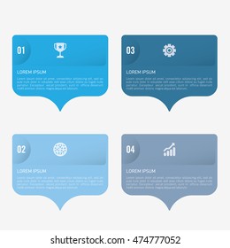 infographic template blue 4 options