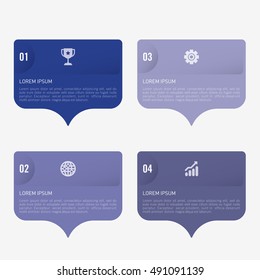 infographic template blue 4 options