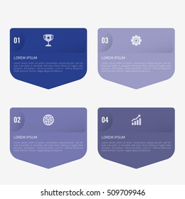 infographic template blue 4 options