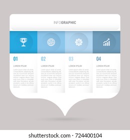 infographic template blue  with 4 steps