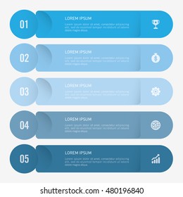 infographic template blue 5 options