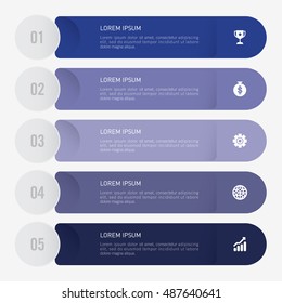 infographic template blue 5 options