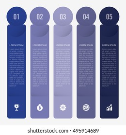 infographic template blue 5 options