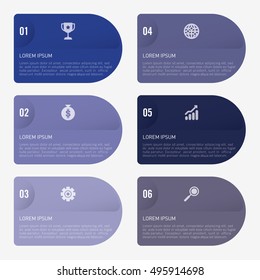 infographic template blue 6 options