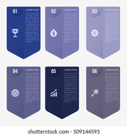 infographic template blue 6 options