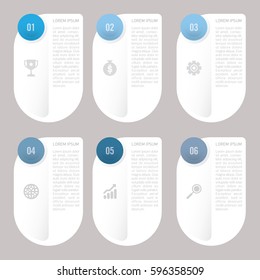 infographic template blue 6 options