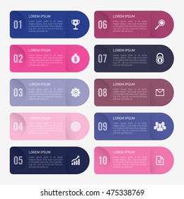 infographic template blue and pink 10 options