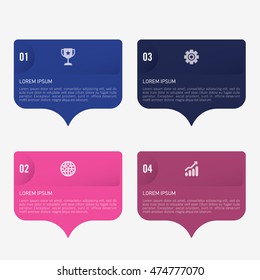 infographic template blue and pink 4 options