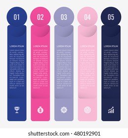 infographic template blue and pink 5 options