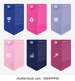 infographic template blue and pink 6 options