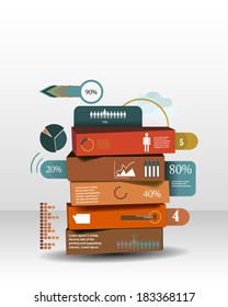 infographic template with boxes on each other