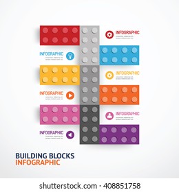 Infographic Template Building Blocks Banner . Concept Vector Illustration
