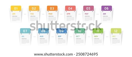 Infographic template for business. 12 Months modern Timeline element diagram calendar, 4 quarter steps vector infographic.