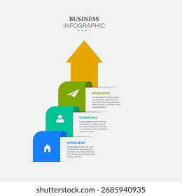 Infographic template for business. 3 Steps Modern Timeline diagram with road journey concept, presentation vector infographic.