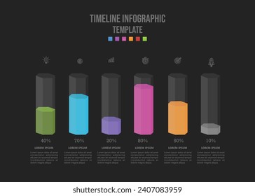 Plantilla de infografía para empresas. 3d elementos, infografía vectorial de presentación.