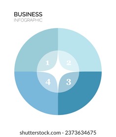 Infographic template for business. 4 Steps Modern Timeline diagram, presentation vector infographic. Infographic with circle. Percentage ratio. Percentages. Blue