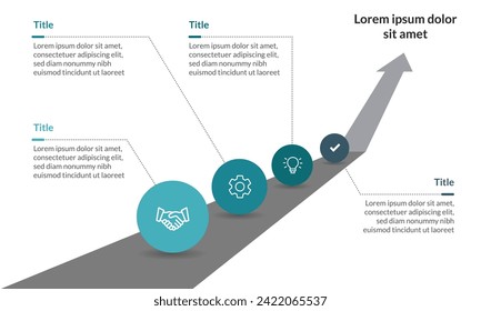 Infographic template for business. 4 Steps Modern Timeline diagram with road journey concept, presentation vector infographic.