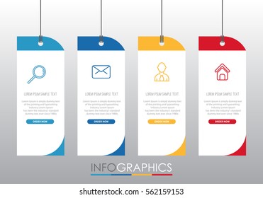 Info-graphic Template for Business with 4 steps multi-color, labels. Vector info-graphic element.